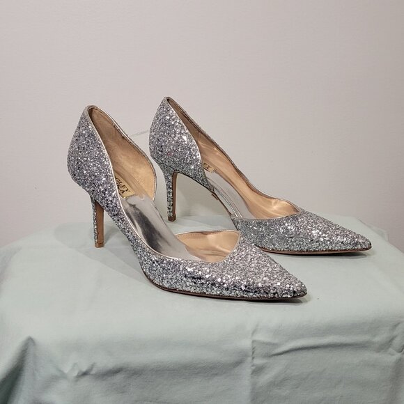 Badgley Mischka Daisy II Glitter Stiletto Heels size 8.5 - Picture 5 of 5